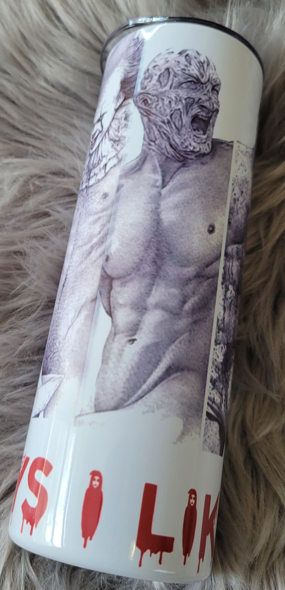 I <3 Bad Boys Horror Tumbler