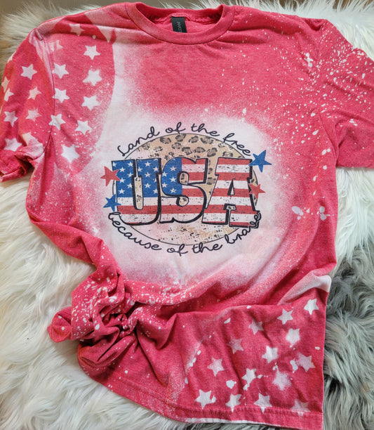USA Leopard Star Stenciled tee