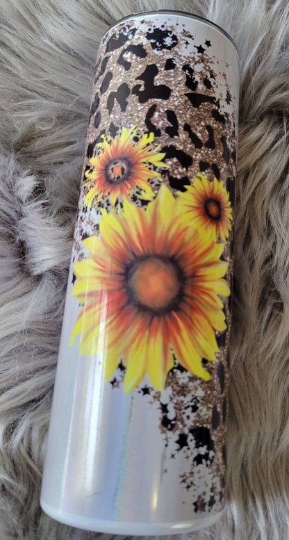Leopard Sunflower Tumbler