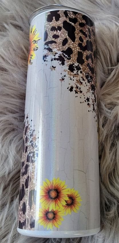 Leopard Sunflower Tumbler
