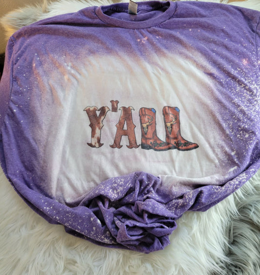 Y'all Bleached tee