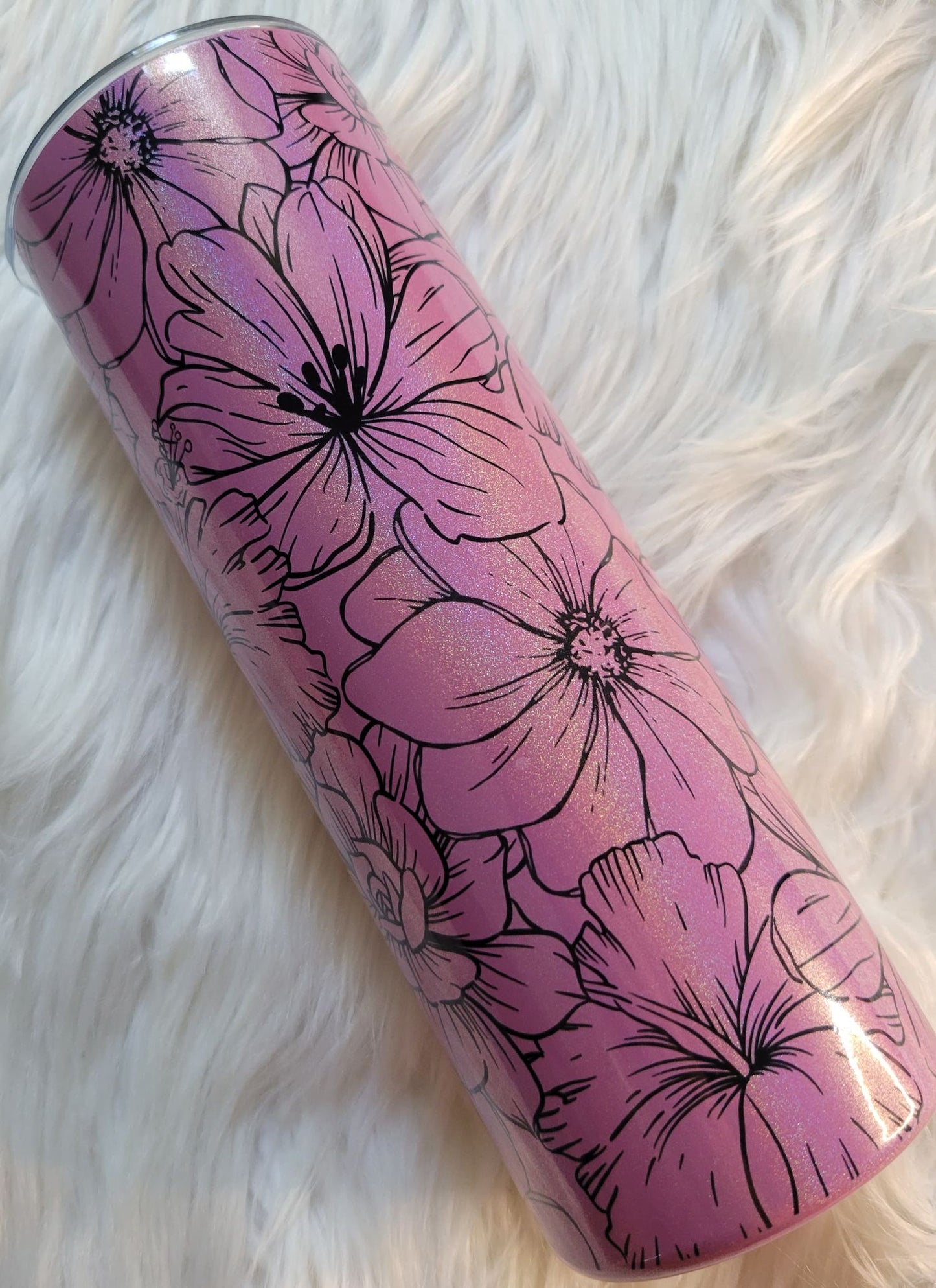 Floral Outline Tumbler