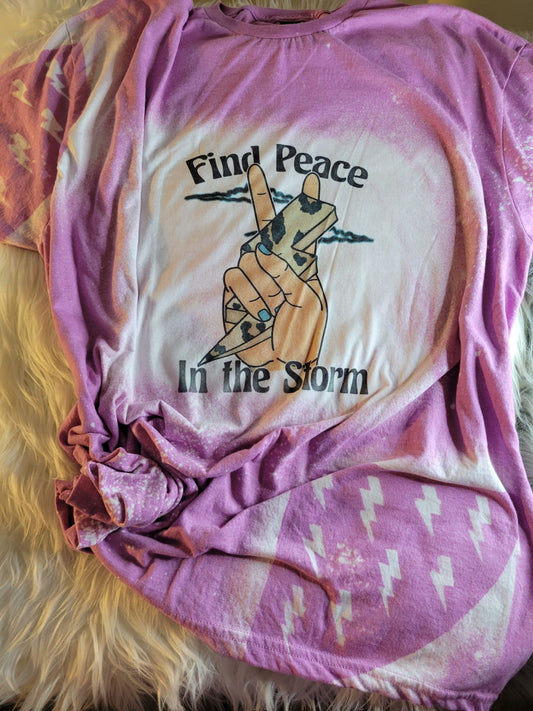 Find Peace In The Storm Stenciled Tee